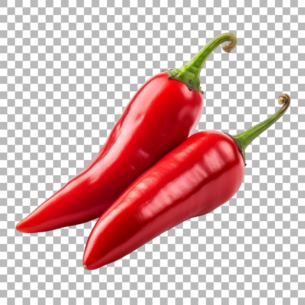 Red chili on transparent background