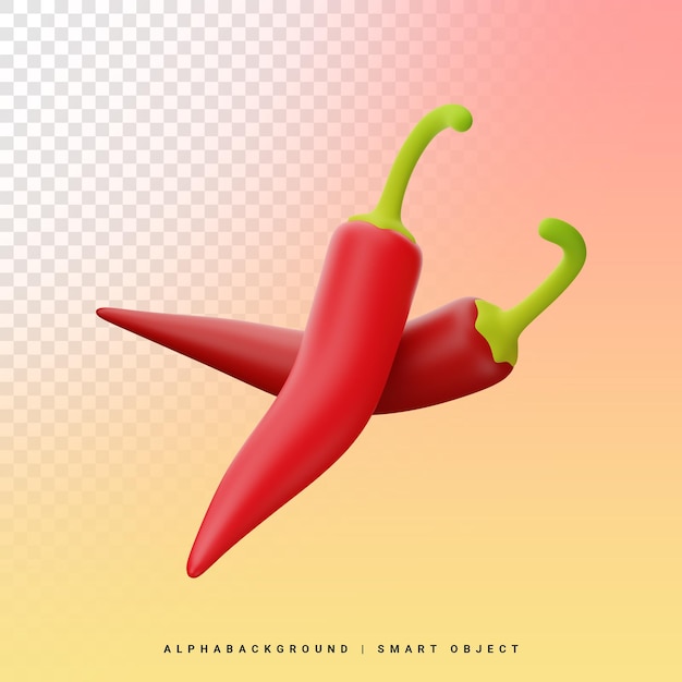 Red Chilli 3d Icon Illustration