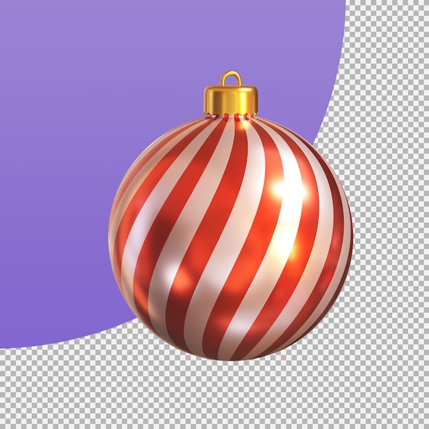 Red christmas ball For decoration during the Christmas season 3d illustration with clipping path