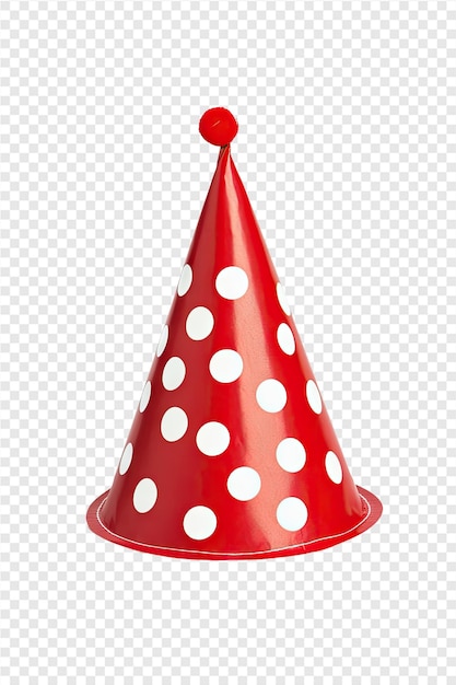 PSD red christmas hat with white polka dots on a transparent background