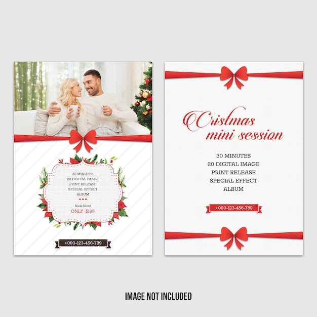 Red Christmas Mini Session Template