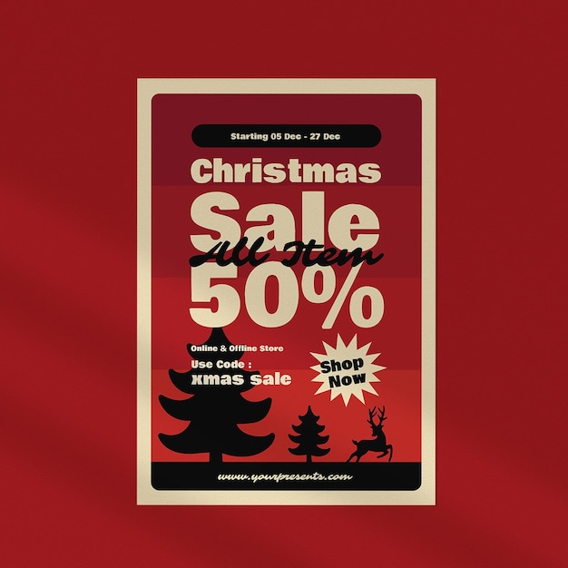 Red Christmas Sale Flyer