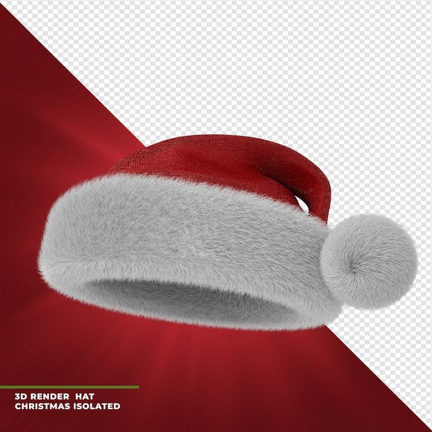 Red christmas santa hat globe 3d render isolated