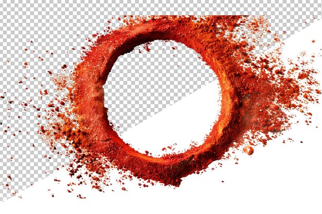 PSD a red circle with orange powder on it