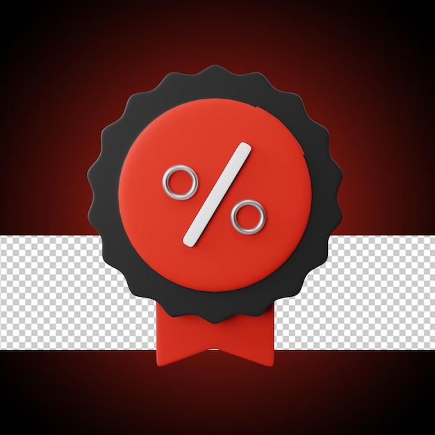 A red circle with a percent sign on it