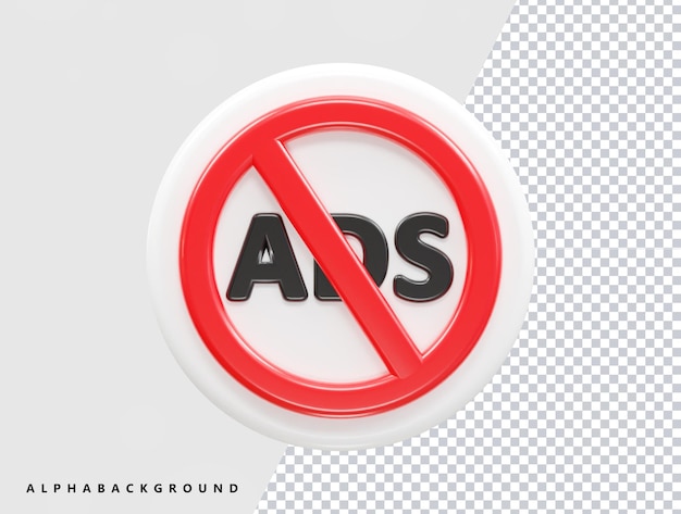 A red circle with a slash through it that says " ads ".