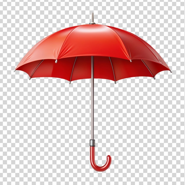 Red color umbrella Isolated on transparent background