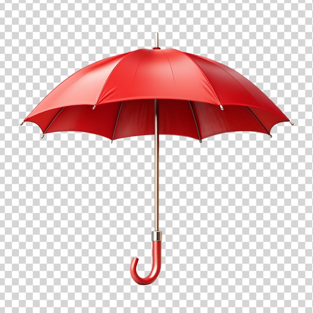 Red color umbrella Isolated on transparent background