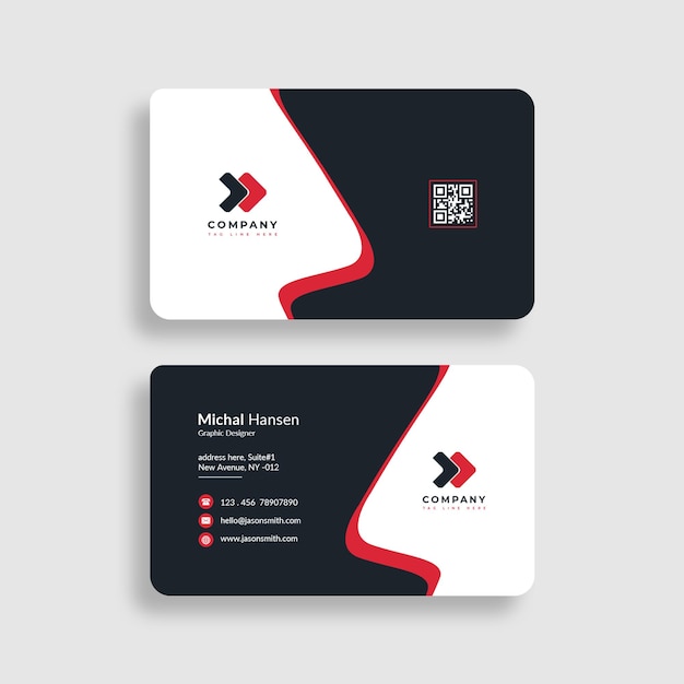 PSD red colour business card creative design