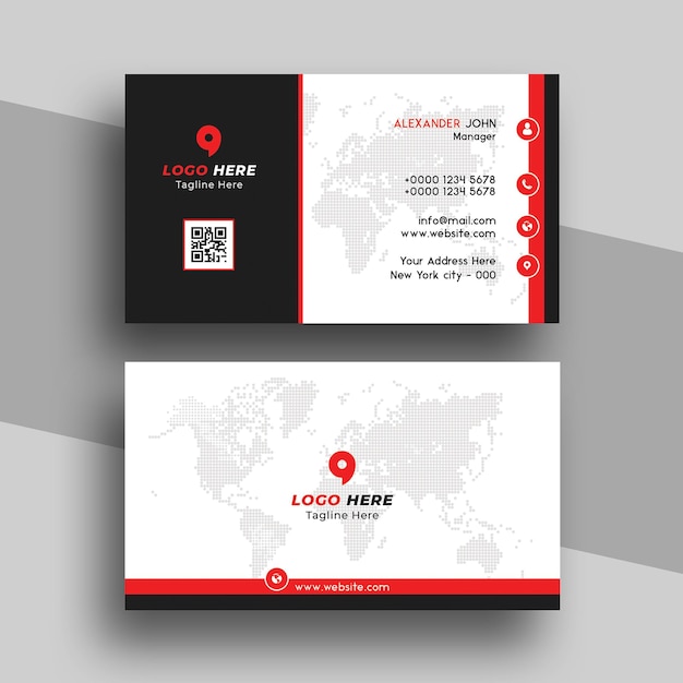 Red Corporate Business Card Design PSD Template