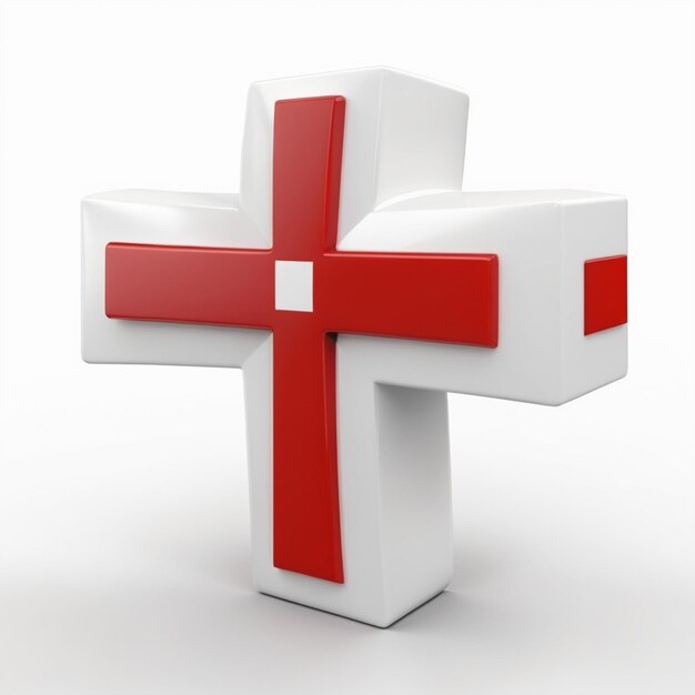 a red cross with a red cross on it