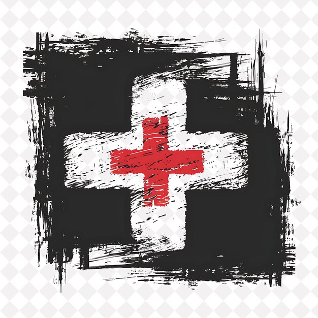 PSD a red cross with a red cross on it