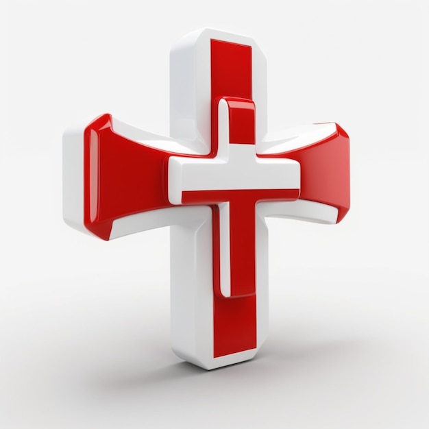 a red cross with a white cross on it