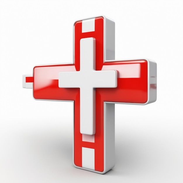 a red cross with a white cross on it