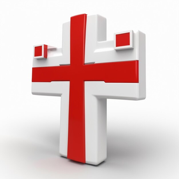 a red cross with a white cross on it