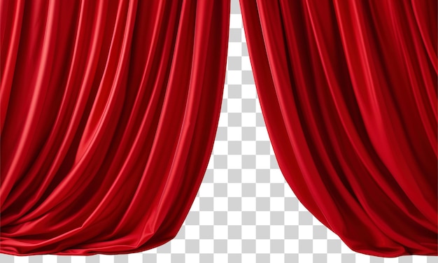 Red curtain isolated on transparent background