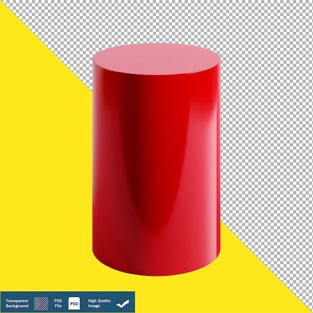 Red Cylinder on White Background Illustration Transparent PNG PSD