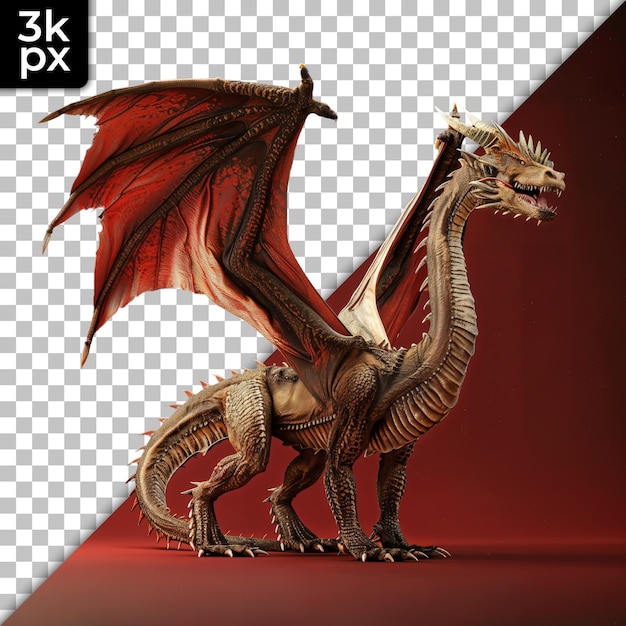 a red dragon with a black background and a black and white x