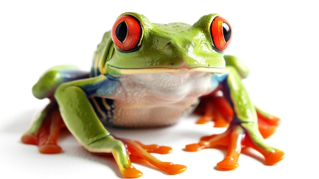 Red eyed tree frog Agalychnis callidryas isolated on transparent background