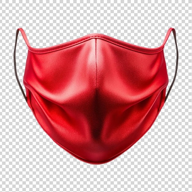 Red face mask isolated on transparent background