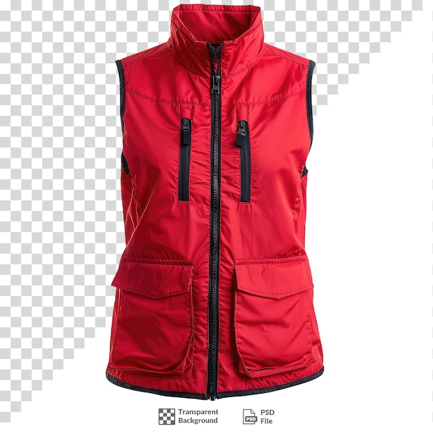 PSD red female vest transparent background