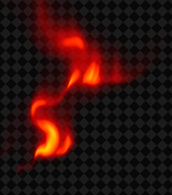 a red fire with flames on a black background