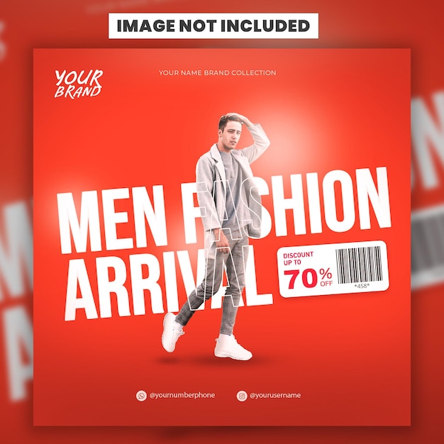 A red flyer for men fashion arrival.