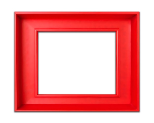 red frame with a white background