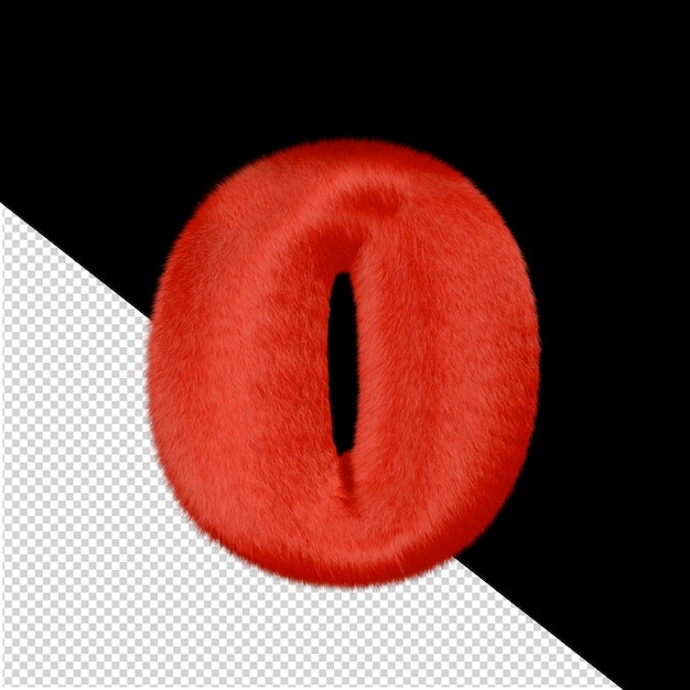 Red fur symbol letter o