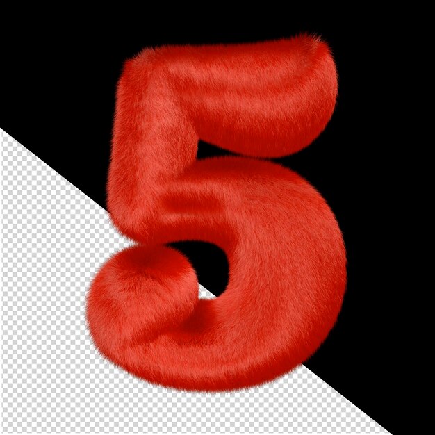 Red fur symbol number 5