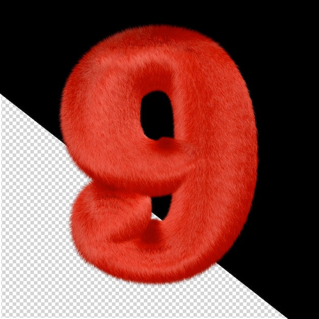 Red fur symbol number 9