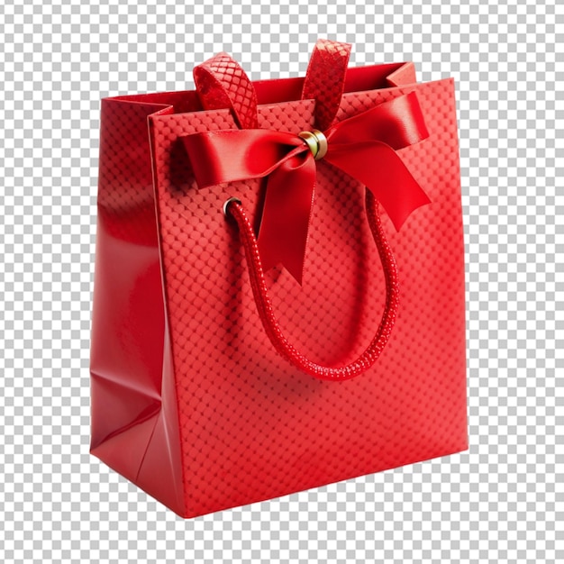 PSD red gift bag transparent background