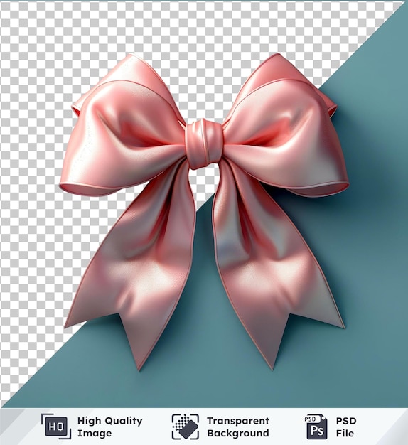 red gift ribbon bow png clipart on a blue background