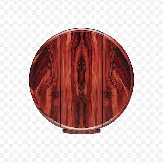 a red glass mirror with a red design on it