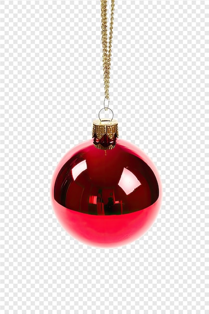 PSD a red glass ornament with a glass ball on it