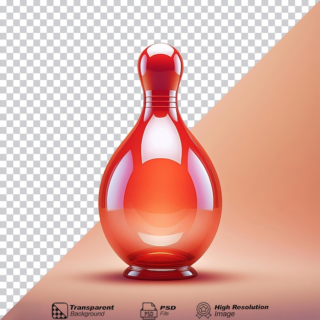 Red Glass Round Bowling Pin Icon isolated on transparent background