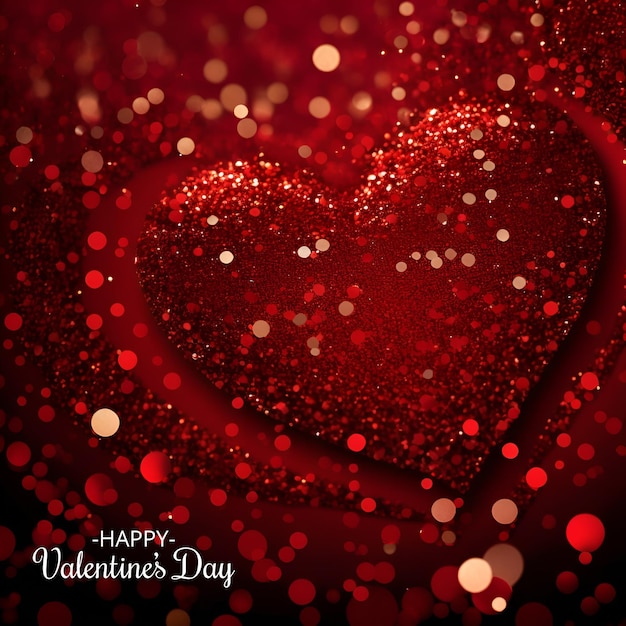 Red glitter valentines day party heart background