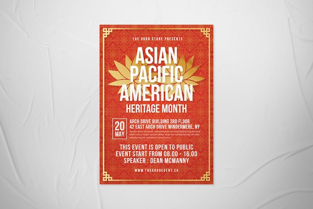 Red Gold Asian Pacific American Heritage Month Flyer