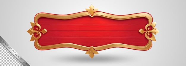 PSD a red and gold banner with a gold border