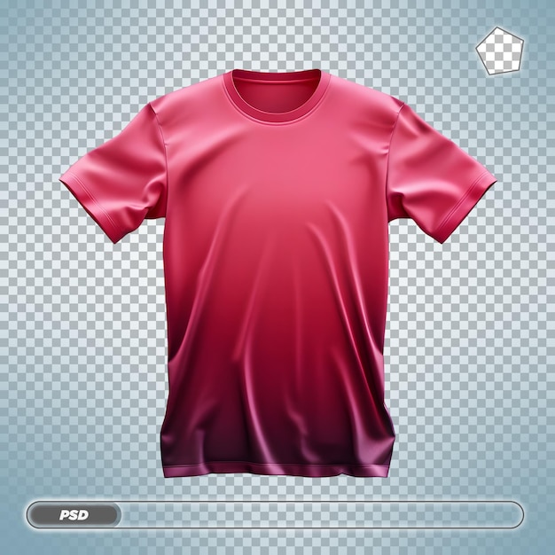 Red gradient Tshirt mockup Isolated on transparent background