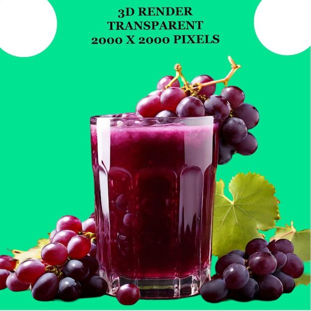 Red Grapes Juice With White Transparent Background