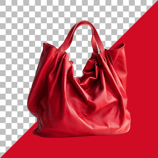 PSD red handbag luxury fashion women handbag isolated on a transparent background