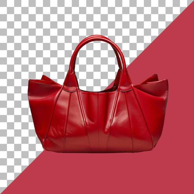 PSD red handbag luxury fashion women handbag isolated on a transparent background