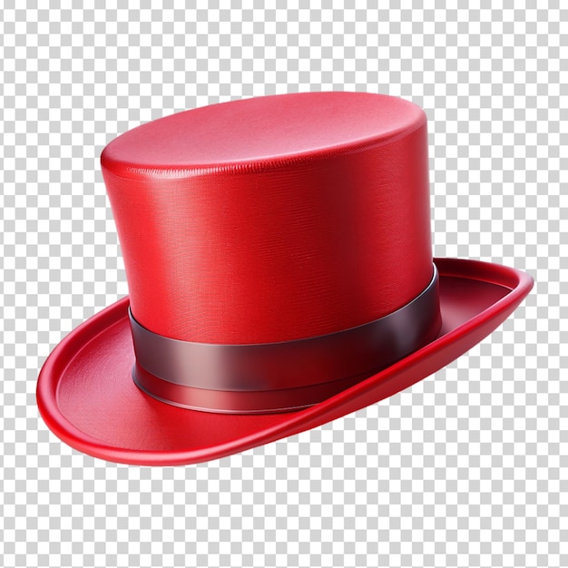 PSD a red hat with a black band on transparent background