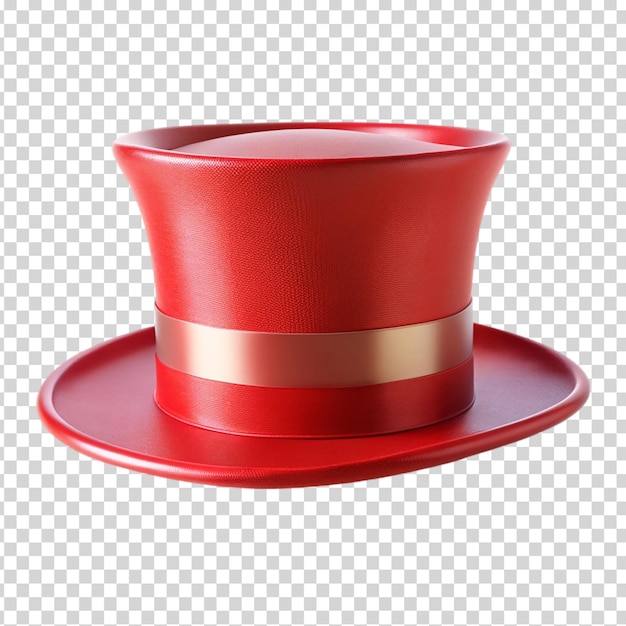 A red hat with a black band on transparent background