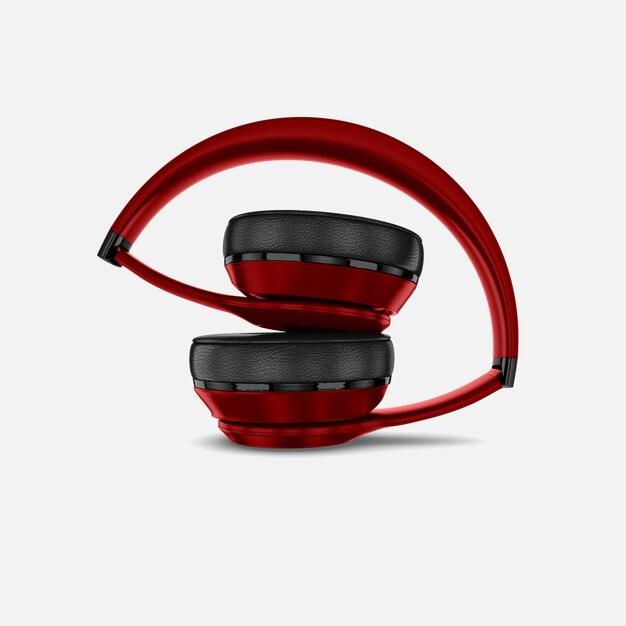 Red Headphone Mockup