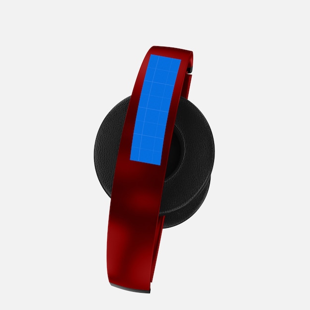 Red Headphone Mockup