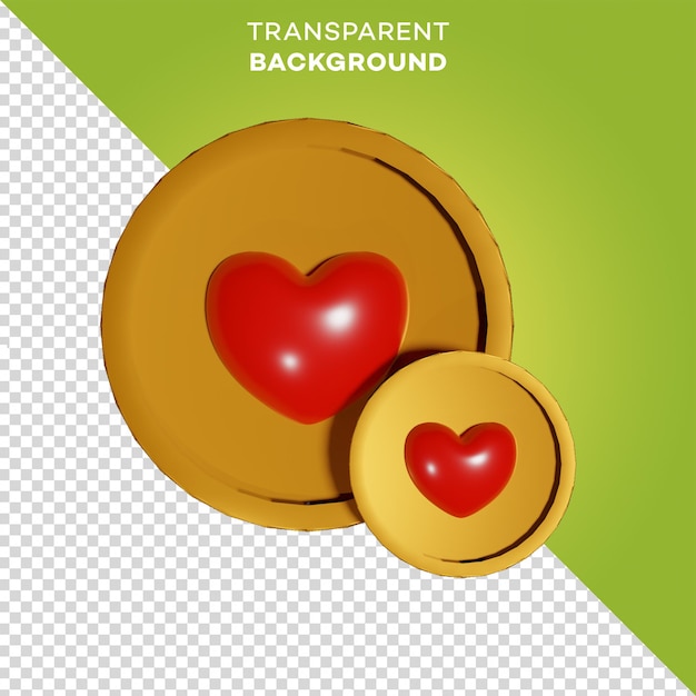 Red Heart 3d Vector Hd Images, 3d Likes render, 3d Heart,