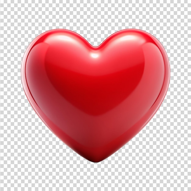 A red heart isolated on transparent background