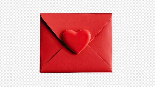 PSD red heart in a red envelope